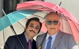 عکسی از مجید مظفری وتینا پاکروان در پشت صحنه تاسیان!