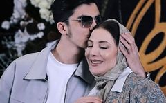 قاب زیبای مادر پسری در مراسم تئاتر و موسیقی حافظ؛ رویا میرعلمی و پسرش