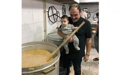 تصاویر دلنشین از نذری مهران غفوریان و دخترش در تاسوعا!